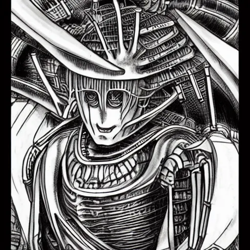 Prompt: H.R Giger seinen manga ☕🍩🌞!!!!