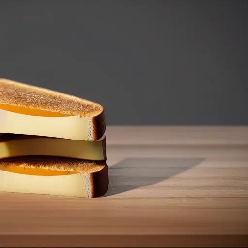 Image similar to a cheese sandwich on a wooden table, award winning, trending on artstation, unreal engine