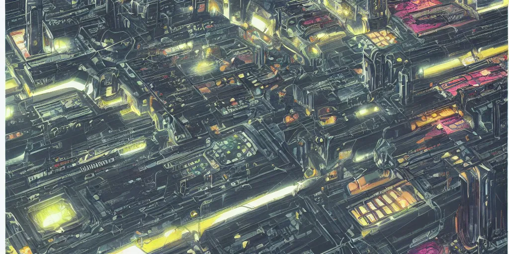 Image similar to very detailed and perfectly readable fine and soft relevant out of lines soft edges painting, we see a futuristic punk solar city, nice lighting, perfect readability