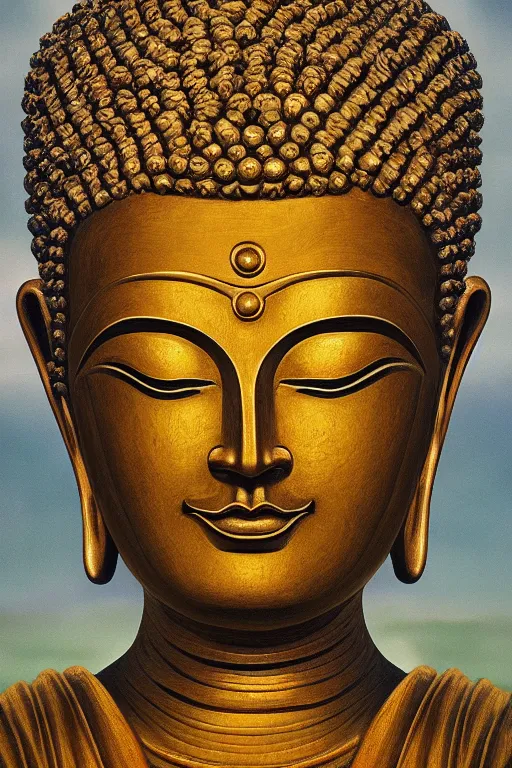 Prompt: The Buddha oil on canvas, intricate, portrait, 8k highly professionally detailed, HDR, CGsociety