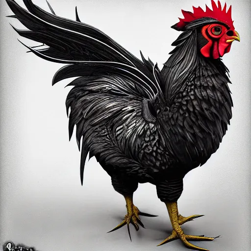 Prompt: fantasy chicken human hybrid, high detail, fantasy art, concept art, 4 k, ultra detail, computer art