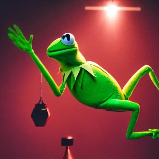 Prompt: a highly detailed portrait of Kermit the frog piloting a spaceship, lots of displays, dramatic lighting, realistic 8k photography