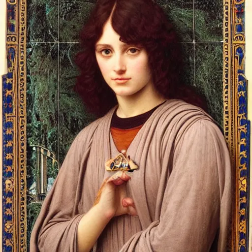 Prompt: portrait of a pre - raphaelite jedi knight from star wars, ornamental, intricate, noble, elegant, painted by john william godward