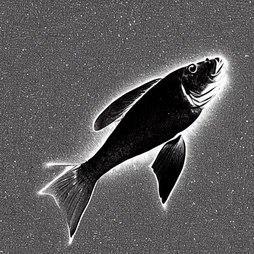 Image similar to black and green satellite IR Lidar scan of a fish