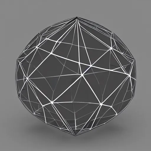 Image similar to 3 d rendering of a transparent dodecahedron with caustic projection on the ground, octane renderer, raytracing