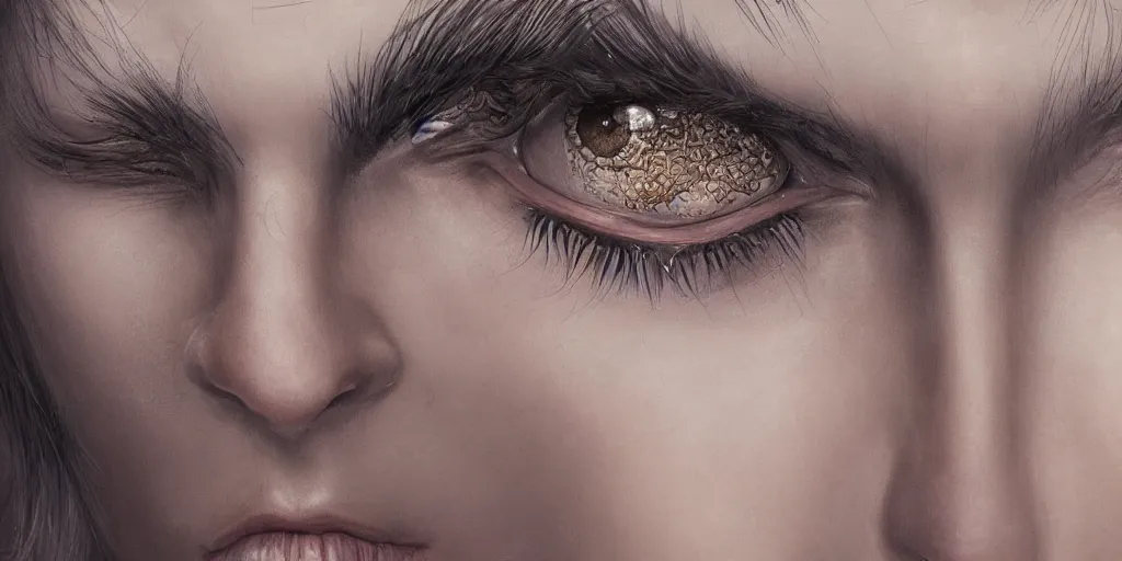 Image similar to hyperrealistic photography of a highly detailed and symmetrical gorgeous nordic female with snake eyes in the style of jin kagetsu, vargas and wlop, highly detailed, face symmetry, highly realistic hands, masterpiece, award - winning, sharp focus, intricate concept art, ambient lighting, 8 k, artstation