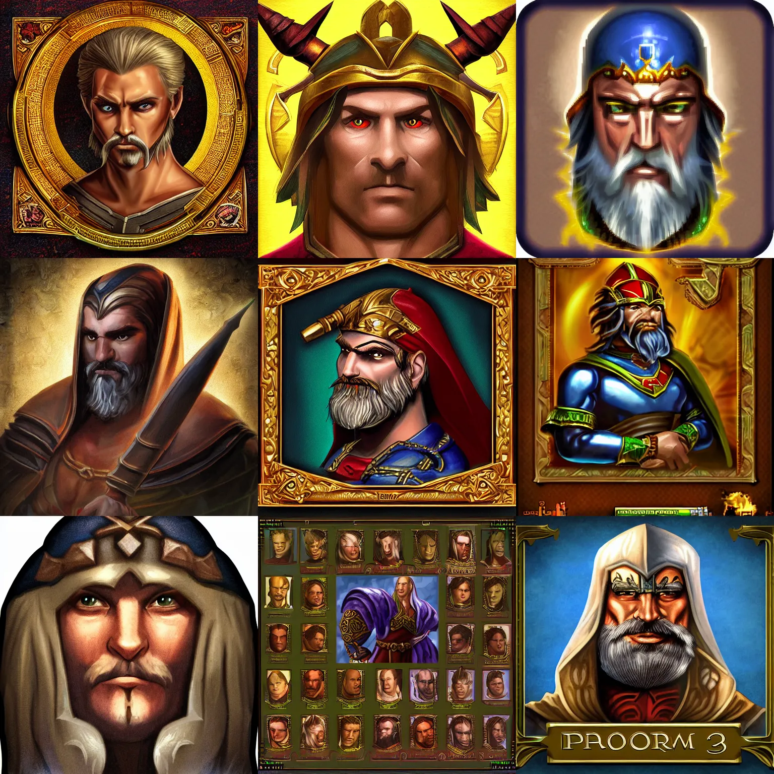 Prompt: portrait of character from heroes of might and magic 3 iii homm homm 3, icon of character