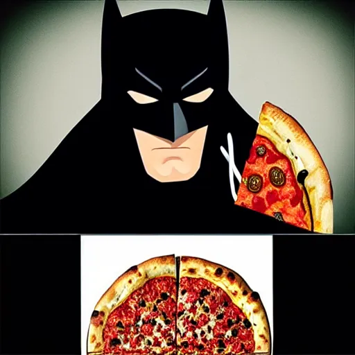 Prompt: batman caught eating a pizza,photorealistic,trending on instagram,detailed face