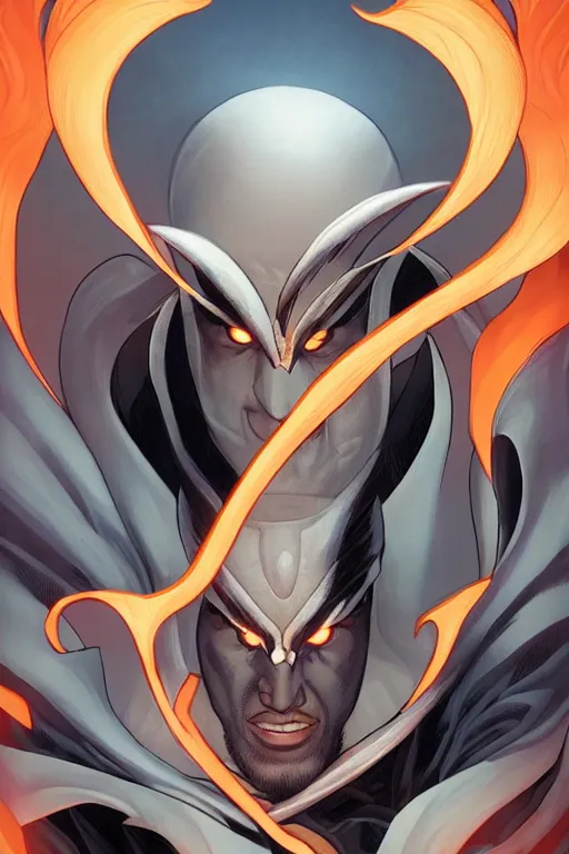 Prompt: portrait of phoenix force moon knight, sharp focus, artstation, trending, by julie dillon, luis melo, tyler miles lockett, lei jin, hong lei, ken wong, adam narozanski, joy ang