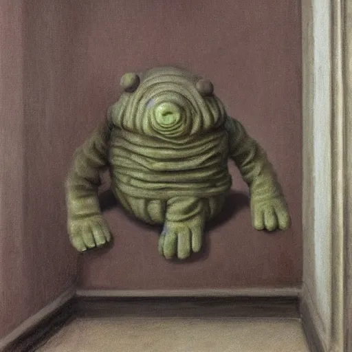 Image similar to tardigrade in style of vilhelm hammershoi