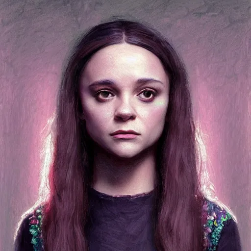 Image similar to black snake moan, pink petals with a a bored hailee steinfeld and christina ricci mixed with mona lisa, intricate, elegant, highly detailed, wonderful eyes, sweet, digital painting, artstation, concept art, smooth, sharp focus, illustration, art by artgerm and greg rutkowski and concept art, rectilinear vaporwave