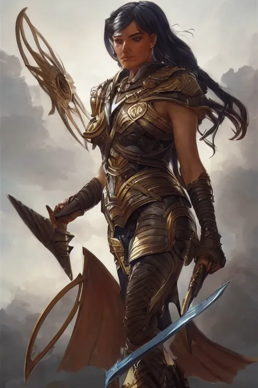 Image similar to amazon valkyrie athena, d & d, fantasy, portrait, highly detailed, headshot, digital painting, trending on artstation, concept art, sharp focus, illustration, art by artgerm and greg rutkowski and magali villeneuve