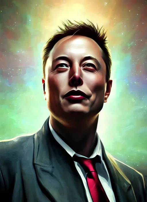 Prompt: ( ( ( hyperrealist cg an epic fantasy comic book style portrait painting of elon musk ) ) ) by john cassaday, spacex, mars mission, fantasy, photorealistic, octane render, vibrant colors, unreal engine, dynamic lighting, perfect factions, very detailed faces, trending on artstation, poster, volumetric lighting, 4 k, award winning