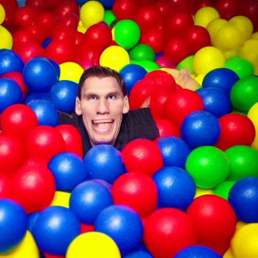 Image similar to Jerma985 playing in a ball pit