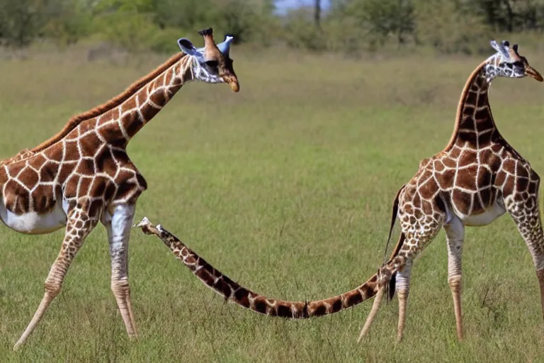 Prompt: a giraffe snake hybrid