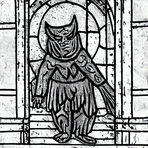 Prompt: demon in a church