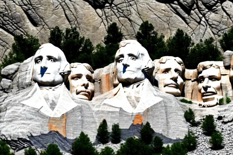 Prompt: goofy aah mount rushmore