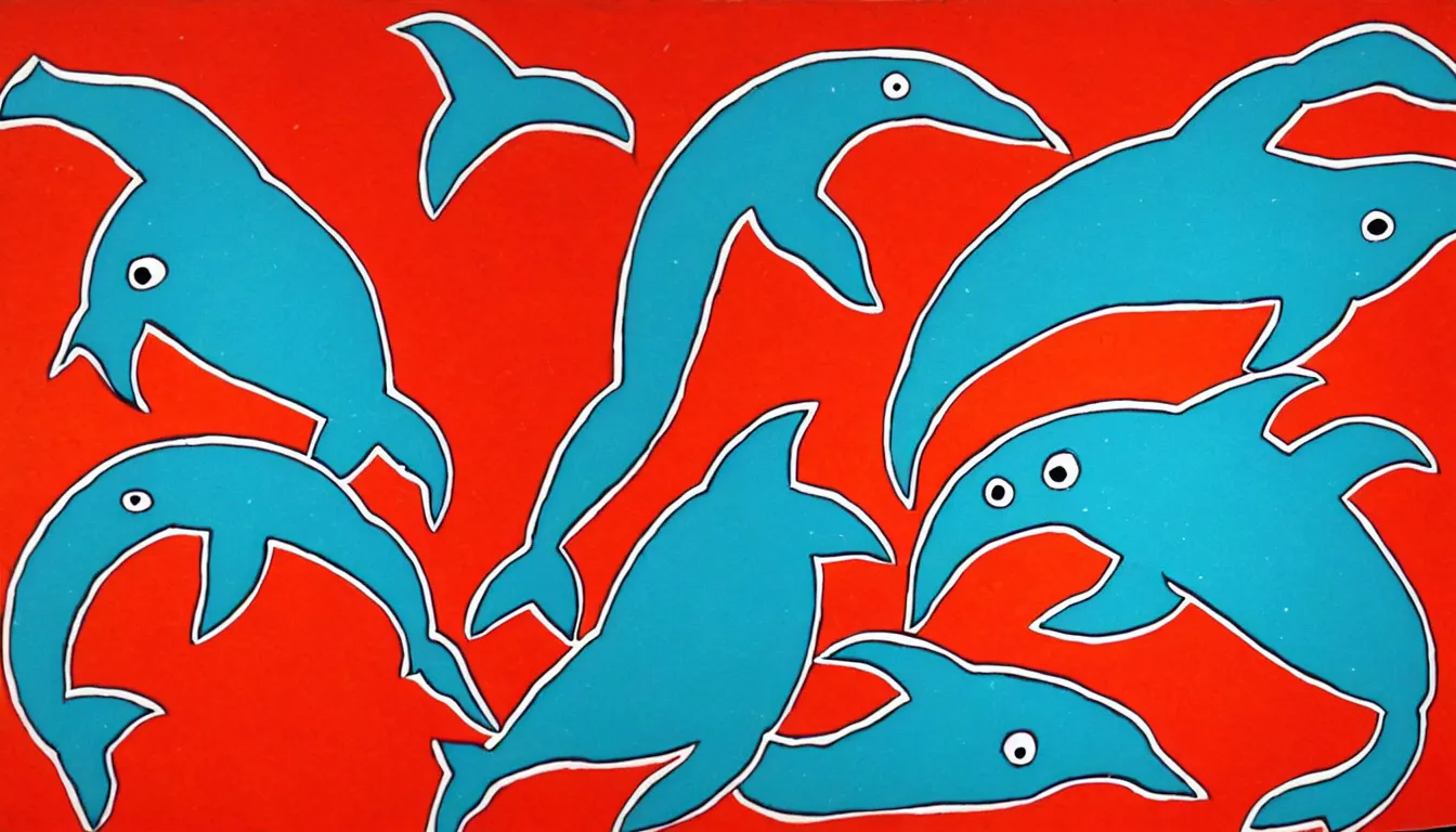 Image similar to a dolphin in the style of mexican folk art