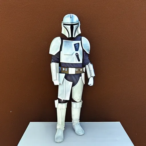 Image similar to marble statue from the Mandalorian