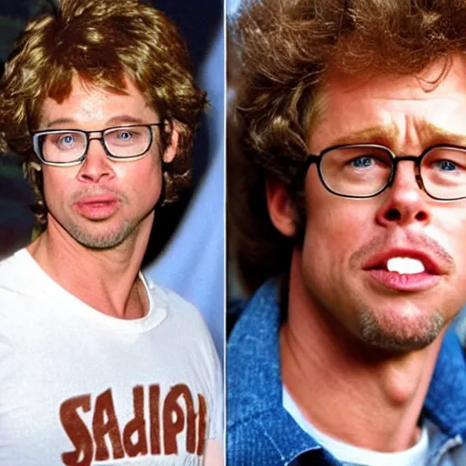 Prompt: brad pitt as napoleon dynamite