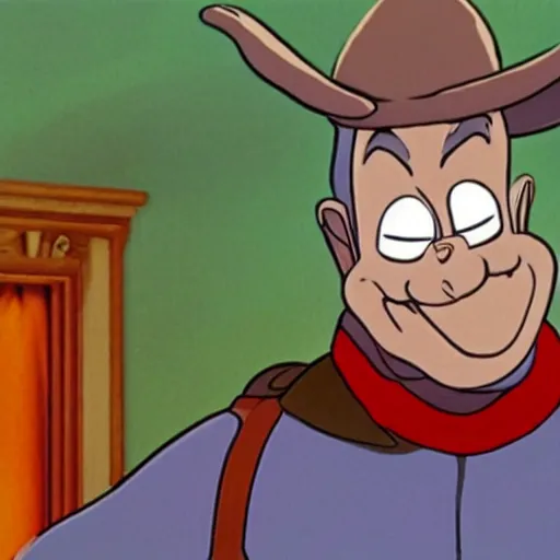 Prompt: john wayne in a bugs bunny cartoon,