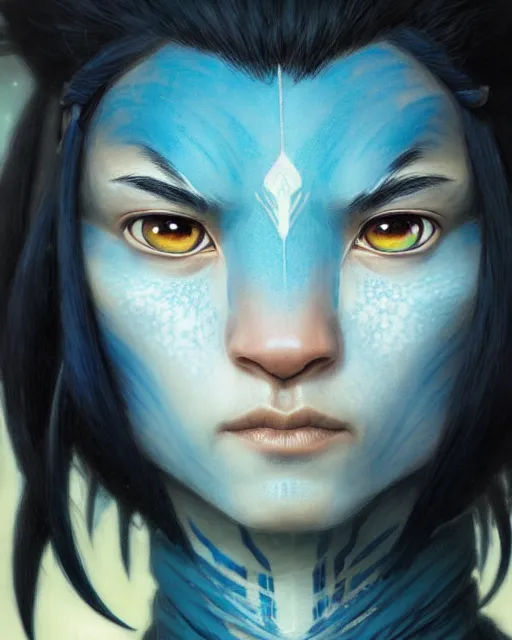 Prompt: suki from avatar the last airbender, character portrait, portrait, close up, concept art, intricate details, highly detailed by greg rutkowski, michael whelan and gustave dore