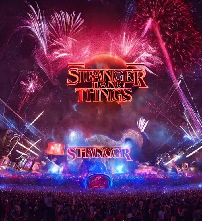 Tomorrowland mainstage 2024, stranger things theme Stable Diffusion