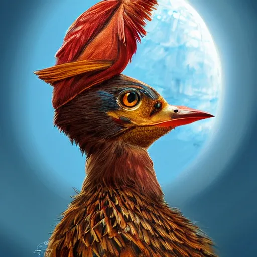 Image similar to avian humanoid bird queen, majestic, regal, digital art, 8K HD