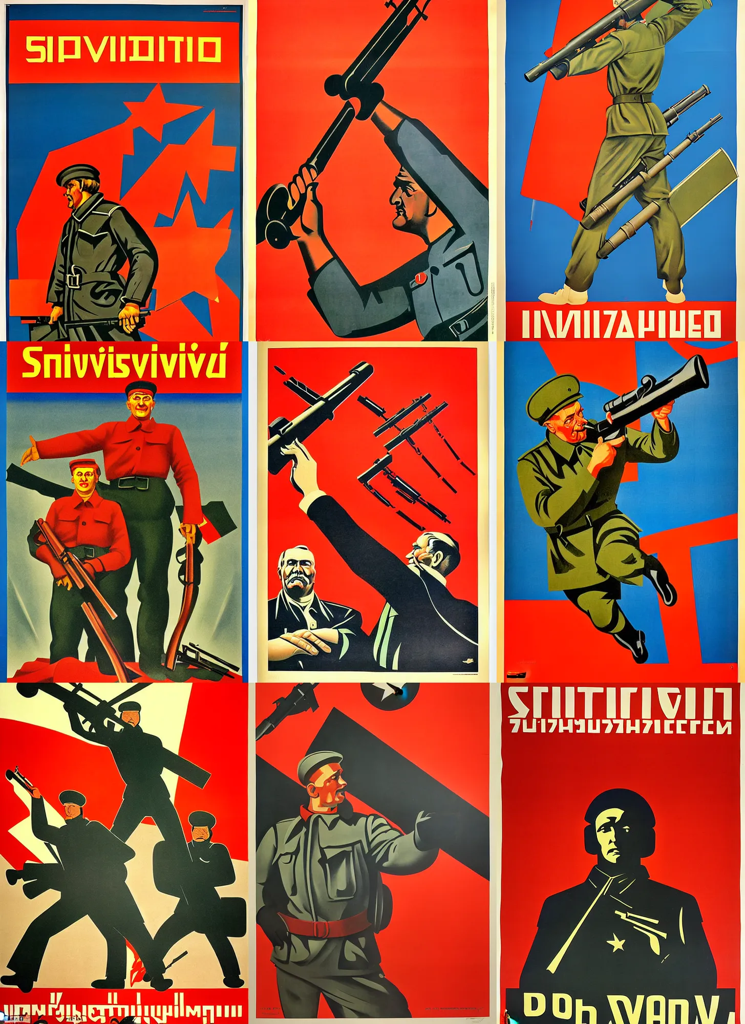 Prompt: soviet propaganda poster of the svd - s, socialist realism. by alexander zelensky, viktor deni, havrylo pustoviyt