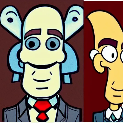 Image similar to handsome, cartoon network style, strong chin, portrait, awesome squidward