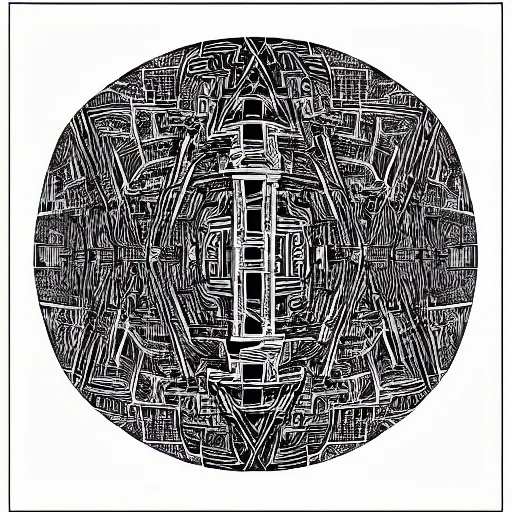 Image similar to labyrinth, mc escher print