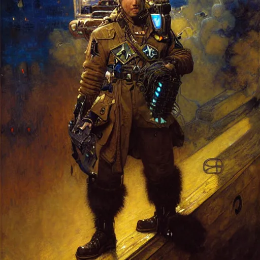 Prompt: portrait of a wolf in uniform as a captain. shadowrun furaffiniy cyberpunk fantasy highly detailed painting by gaston bussiere craig mullins jc leyendecker gustav klimt artgerm greg rutkowski john berkey, bergey, craig mullins, ruan jia, raymond swanland, jeremy mann, tom lovell, alex malveda