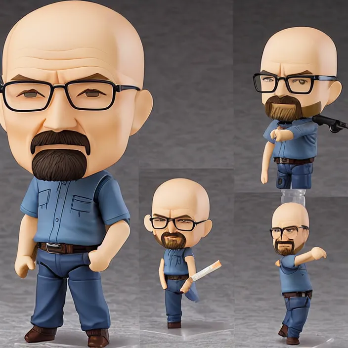 Prompt: Walter White, An anime nendoroid of Walter White, figurine, detailed product photo