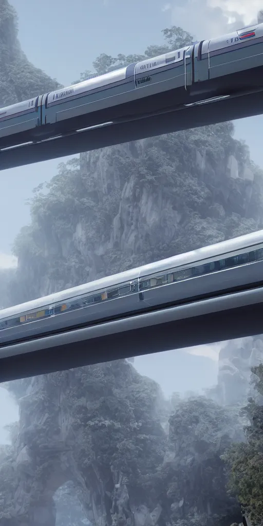 Image similar to concept art, vacuum pipeline maglev train, super high speed, science fiction, future technology, high detail, 8 k, octane rendering, unreal engine.