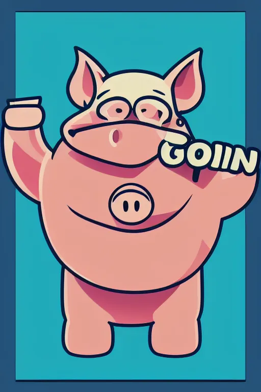 Image similar to A pig fitness coach, sticker, portrait, highly detailed, colorful, illustration, smooth and clean vector curves, no jagged lines, vector art, smooth