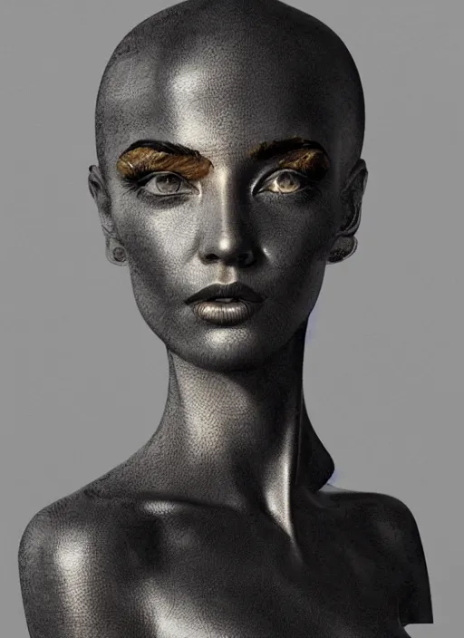 Image similar to sculpture made of wood, portrait, female, future, harper's bazaar, vogue, magazine, intricate, concept art, close up, ornate, luxury, elite, elegant, trending on artstation, by ruan jia, by Kenneth Willardt, by ross tran, by WLOP, by Andrei Riabovitchev,