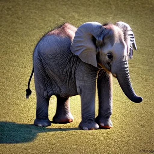 Prompt: a baby elephant, cute, soft, little, baby, adorable