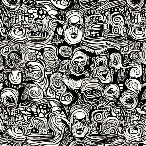 Prompt: monster abstract doodle addicts brocade ashcan school