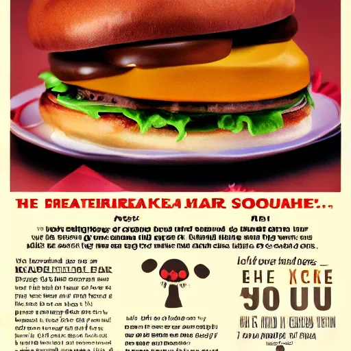 Image similar to the heartbreak burger advertisement