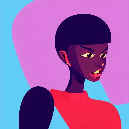 Image similar to a 2 d character design, vector art, black female singer, digital art, portrait, 4 k, 8 k, sharp focus, smooth, illustration, concept art