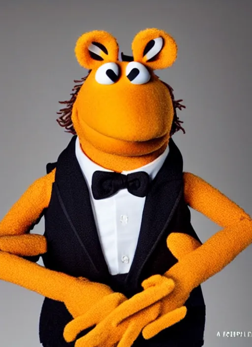 Image similar to studio portrait still of muppet!!!!! christian bale!!!!!! as a muppet muppet as a muppet, 8 k, studio lighting, key light,