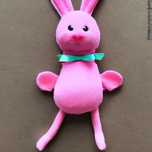 Image similar to an adorable pink bunny creature