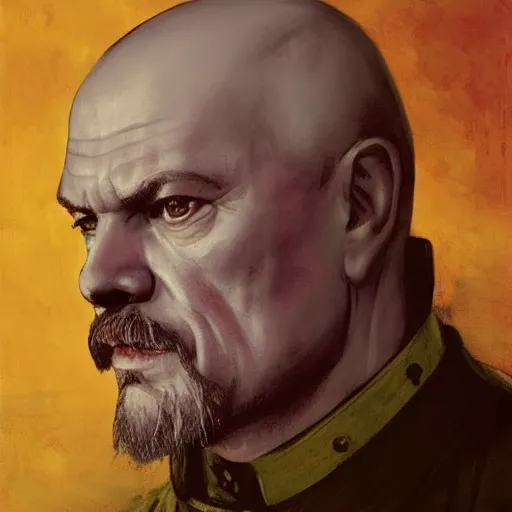 Prompt: vladimir lenin as holy god emperor of mother russia, colourised, face portrait, epic, military art, fantasy, dieselpunk, hd shot, digital portrait, beautiful, artstation, comic style, by artgerm, guy denning, jakub rozalski, magali villeneuve and charlie bowater