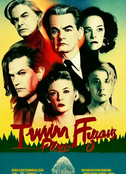 Image similar to twin peaks movie poster art by karen chandler