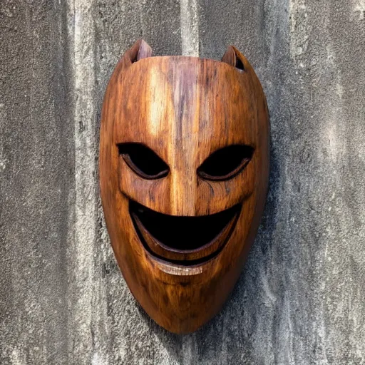 Prompt: alien wooden mask