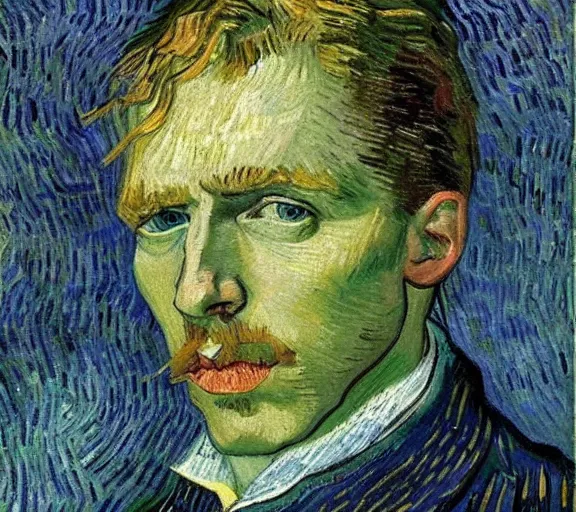 Image similar to portrait of tom odell by vincent van gogh