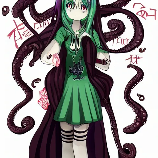 Image similar to Cthulhu as an anime girl