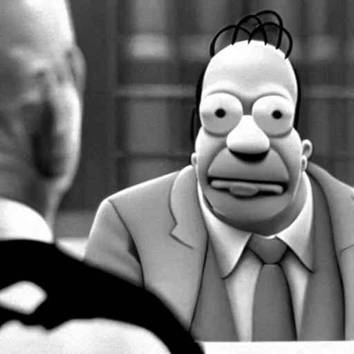 Prompt: homer simpson in the godfather