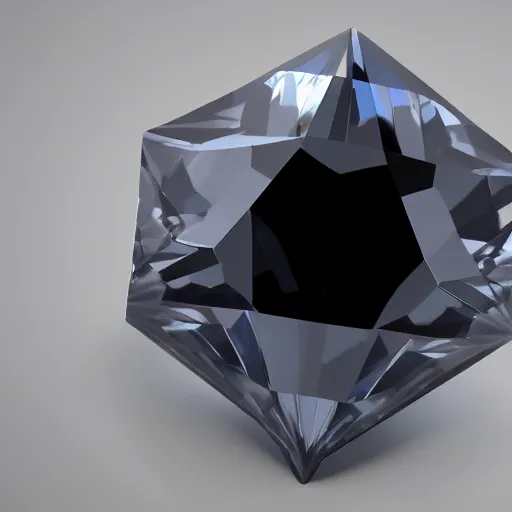 Prompt: An extremely realistic 3D render of an obsidian diamond, Dribbble 8k