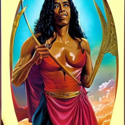 Prompt: Barack Obama warrior princess by boris vallejo